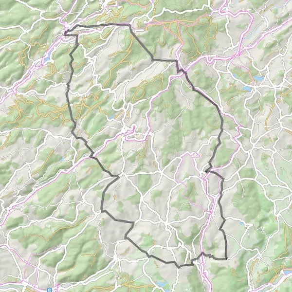 Karten-Miniaturansicht der Radinspiration "Die Hügellandschaftsrunde von Schotten" in Gießen, Germany. Erstellt vom Tarmacs.app-Routenplaner für Radtouren