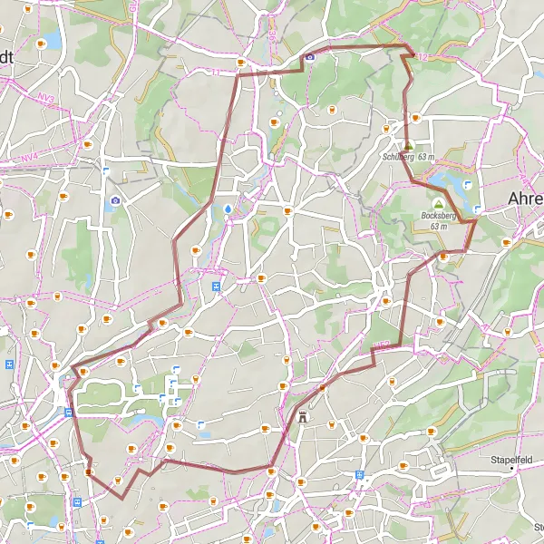 Karten-Miniaturansicht der Radinspiration "Gravel Tour durch den Norden Hamburgs" in Hamburg, Germany. Erstellt vom Tarmacs.app-Routenplaner für Radtouren
