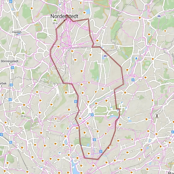 Map miniature of "Alsterdorf Highlights" cycling inspiration in Hamburg, Germany. Generated by Tarmacs.app cycling route planner