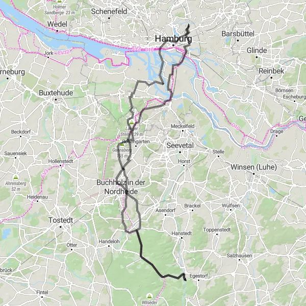 Map miniature of "Hamburg Classic" cycling inspiration in Hamburg, Germany. Generated by Tarmacs.app cycling route planner