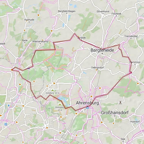 Karten-Miniaturansicht der Radinspiration "Jersbek Schleife" in Hamburg, Germany. Erstellt vom Tarmacs.app-Routenplaner für Radtouren