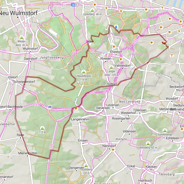 Karten-Miniaturansicht der Radinspiration "Hülsenberg Erkundung" in Hamburg, Germany. Erstellt vom Tarmacs.app-Routenplaner für Radtouren