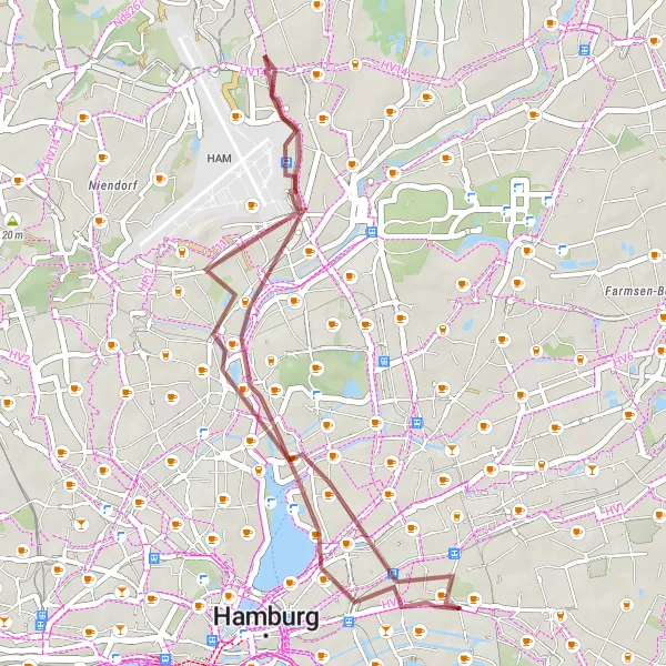 Map miniature of "Eppendorf Loop" cycling inspiration in Hamburg, Germany. Generated by Tarmacs.app cycling route planner