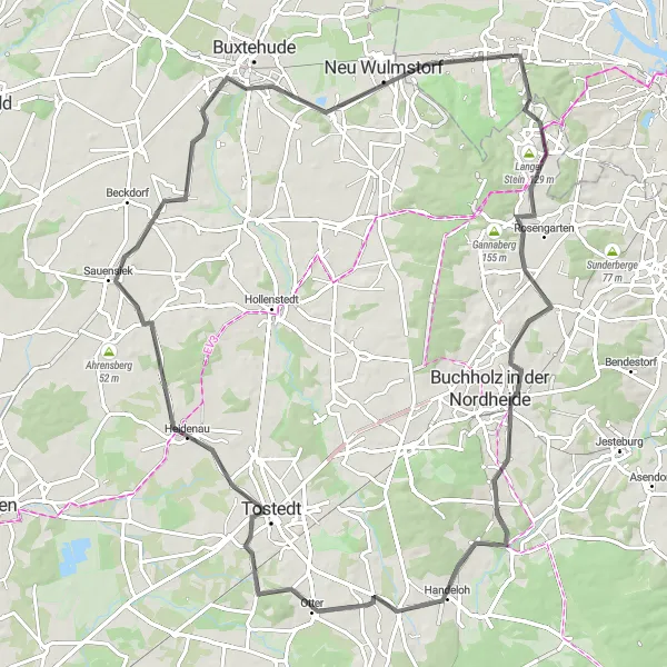 Map miniature of "Southern Hamburg Loop" cycling inspiration in Hamburg, Germany. Generated by Tarmacs.app cycling route planner