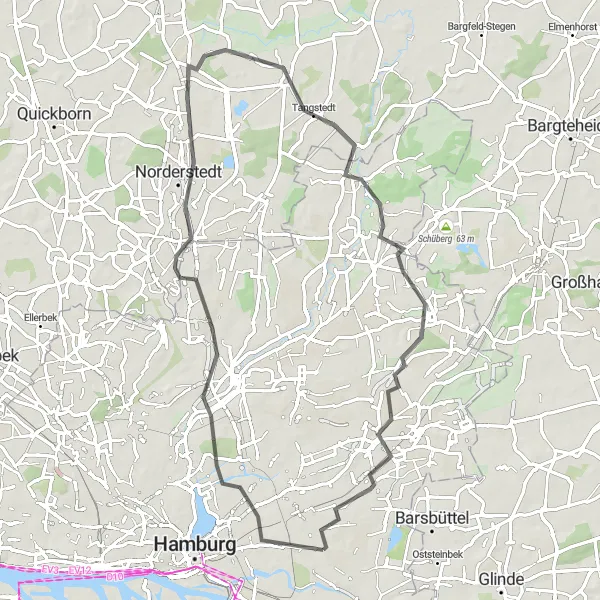 Karten-Miniaturansicht der Radinspiration "Entdeckungstour durch Hamburg und Umgebung" in Hamburg, Germany. Erstellt vom Tarmacs.app-Routenplaner für Radtouren