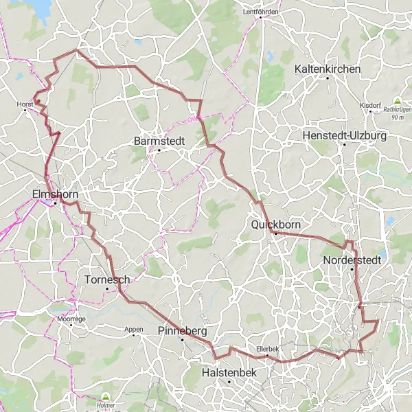 Map miniature of "Rellingen Adventure" cycling inspiration in Hamburg, Germany. Generated by Tarmacs.app cycling route planner