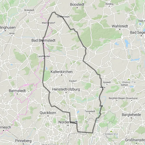 Karten-Miniaturansicht der Radinspiration "Radtour durch Alveslohe und Duvenstedt" in Hamburg, Germany. Erstellt vom Tarmacs.app-Routenplaner für Radtouren