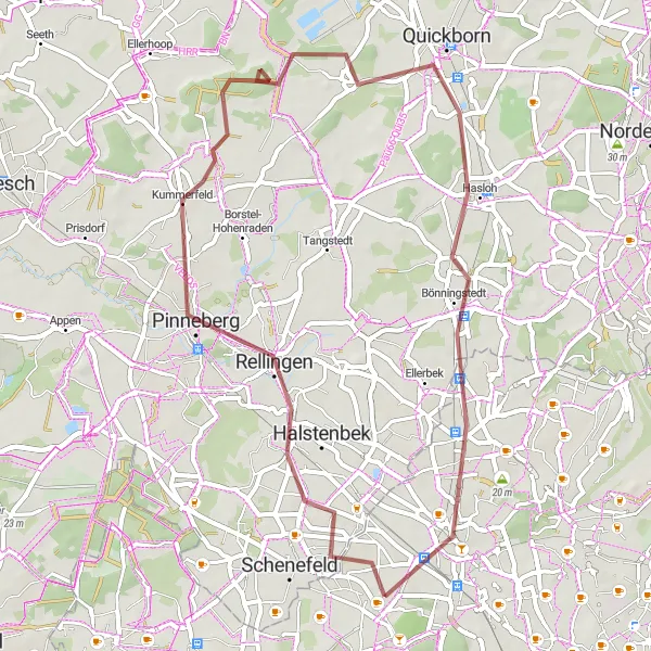 Karten-Miniaturansicht der Radinspiration "Gravel-Abenteuer rund um Hamburg" in Hamburg, Germany. Erstellt vom Tarmacs.app-Routenplaner für Radtouren