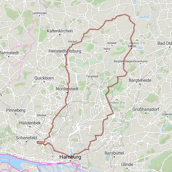 Map miniature of "Lurup - Volksdorf Explorer" cycling inspiration in Hamburg, Germany. Generated by Tarmacs.app cycling route planner