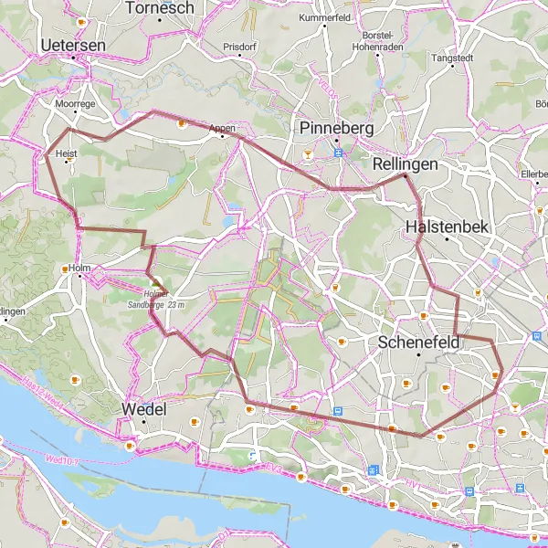 Map miniature of "Rissen Moorrege Loop" cycling inspiration in Hamburg, Germany. Generated by Tarmacs.app cycling route planner