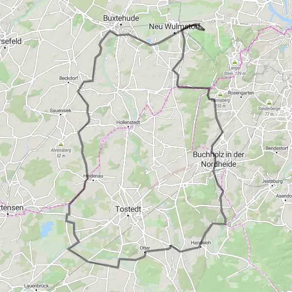 Map miniature of "Weser-Berg Loop" cycling inspiration in Hamburg, Germany. Generated by Tarmacs.app cycling route planner