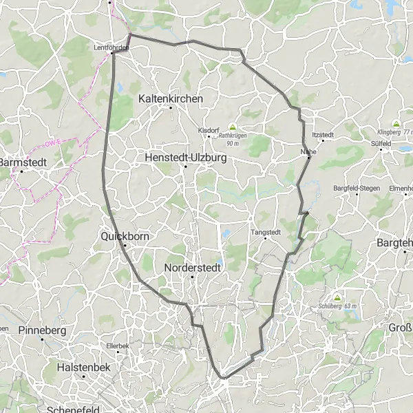 Map miniature of "Northern Hamburg Exploration" cycling inspiration in Hamburg, Germany. Generated by Tarmacs.app cycling route planner