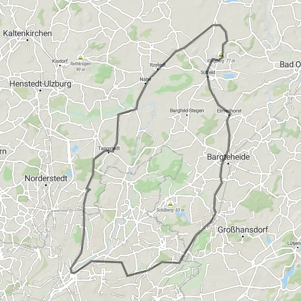 Karten-Miniaturansicht der Radinspiration "Hamburger Alsterrunde" in Hamburg, Germany. Erstellt vom Tarmacs.app-Routenplaner für Radtouren