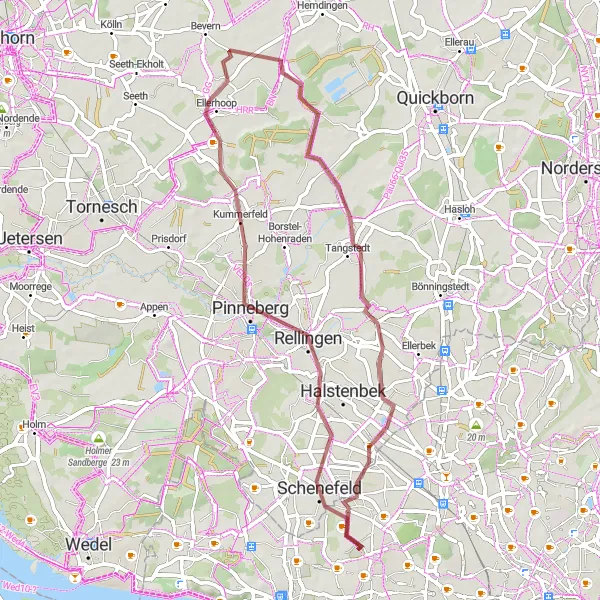 Map miniature of "Rural Scenic Route: Osdorf to Schenefeld" cycling inspiration in Hamburg, Germany. Generated by Tarmacs.app cycling route planner