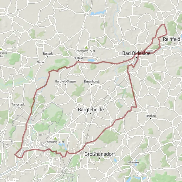 Map miniature of "The Kayhude Loop" cycling inspiration in Hamburg, Germany. Generated by Tarmacs.app cycling route planner