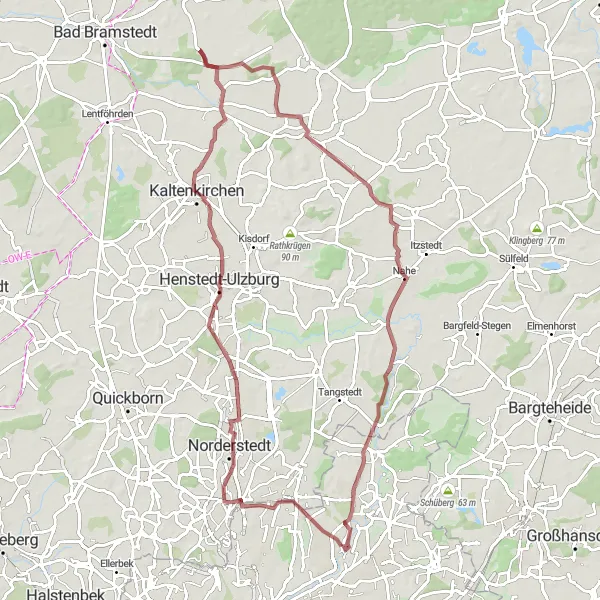 Karten-Miniaturansicht der Radinspiration "Gravel-Tour durch Norddeutschland" in Hamburg, Germany. Erstellt vom Tarmacs.app-Routenplaner für Radtouren