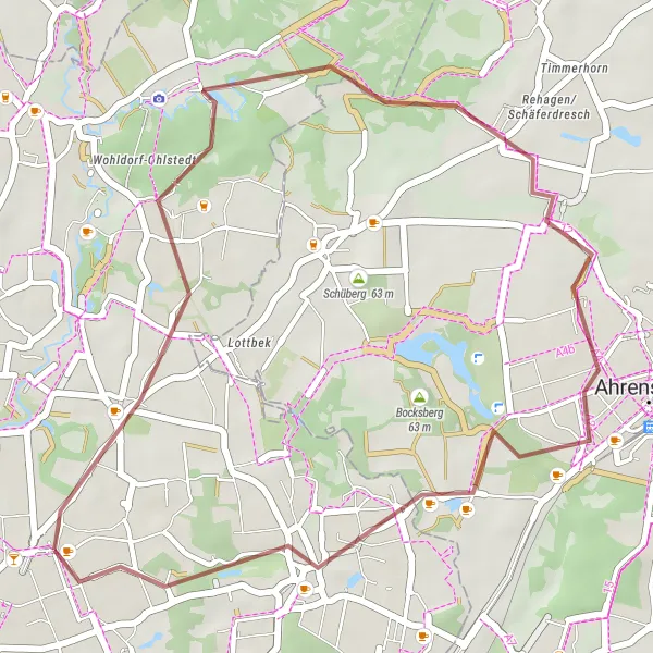Karten-Miniaturansicht der Radinspiration "Tour durch Bergstedt und Bünningstedt" in Hamburg, Germany. Erstellt vom Tarmacs.app-Routenplaner für Radtouren