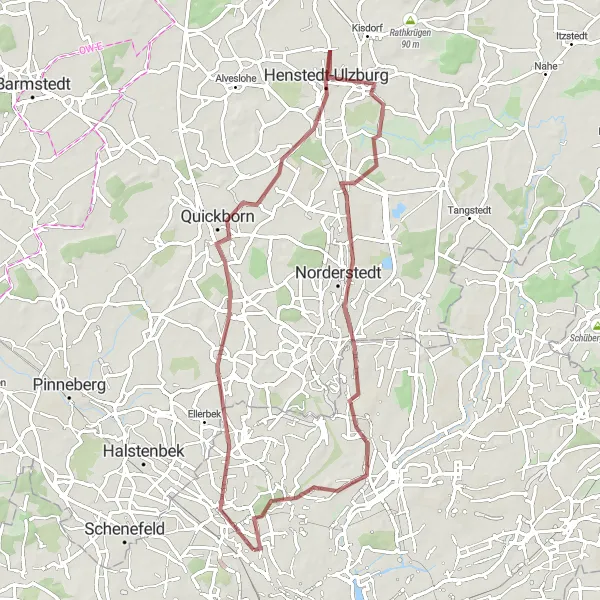 Map miniature of "Nature's Beauty" cycling inspiration in Hamburg, Germany. Generated by Tarmacs.app cycling route planner