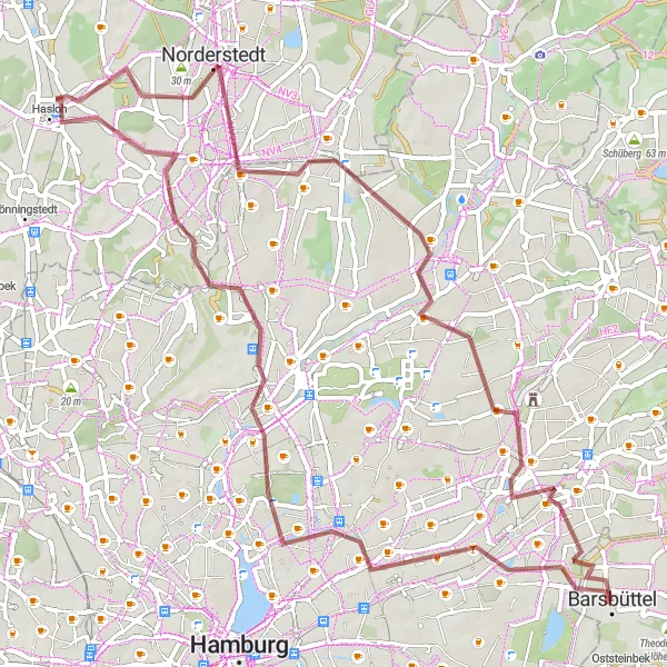 Map miniature of "The Scenic Loop" cycling inspiration in Hamburg, Germany. Generated by Tarmacs.app cycling route planner