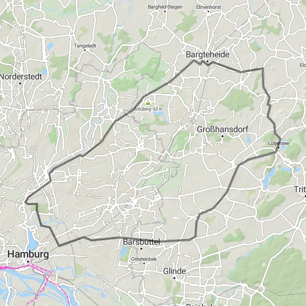 Map miniature of "Riverside Jewel: Alsterdorf to Winterhude" cycling inspiration in Hamburg, Germany. Generated by Tarmacs.app cycling route planner