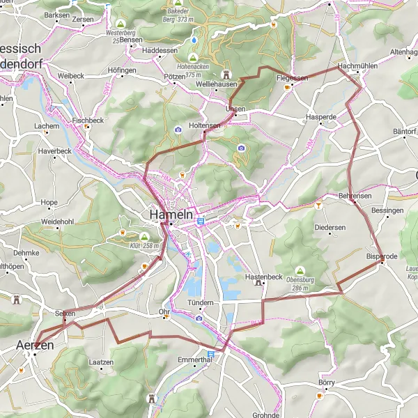 Map miniature of "Historical Gravel Expedition" cycling inspiration in Hannover, Germany. Generated by Tarmacs.app cycling route planner