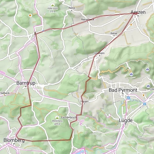 Karten-Miniaturansicht der Radinspiration "Gravel-Abenteuer durch das Teutoburger Wald" in Hannover, Germany. Erstellt vom Tarmacs.app-Routenplaner für Radtouren