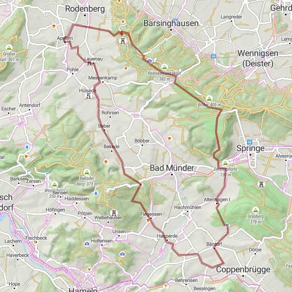 Karten-Miniaturansicht der Radinspiration "Gravel Tour rund um Apelern" in Hannover, Germany. Erstellt vom Tarmacs.app-Routenplaner für Radtouren