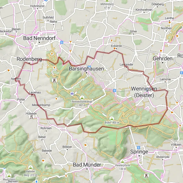 Karten-Miniaturansicht der Radinspiration "Kleine Gravel-Entdeckungstour" in Hannover, Germany. Erstellt vom Tarmacs.app-Routenplaner für Radtouren