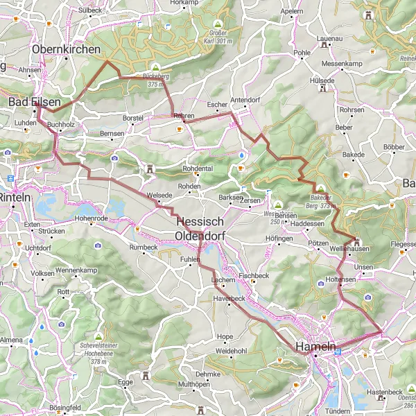 Map miniature of "The Hattendorf Challenge" cycling inspiration in Hannover, Germany. Generated by Tarmacs.app cycling route planner