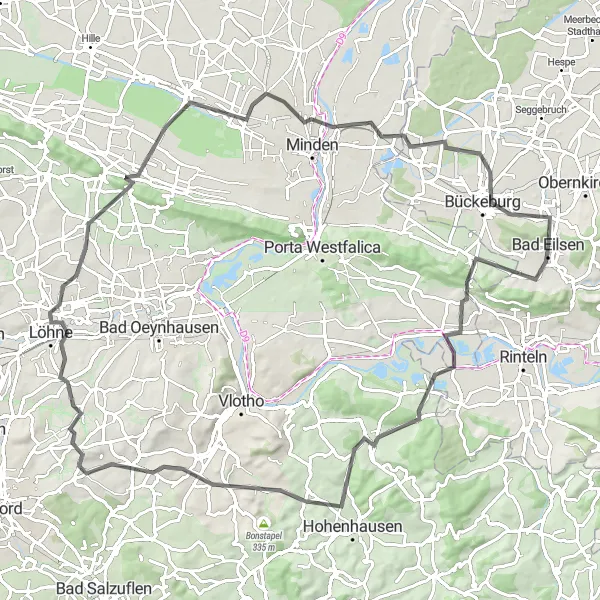 Map miniature of "The Hill Challenge" cycling inspiration in Hannover, Germany. Generated by Tarmacs.app cycling route planner