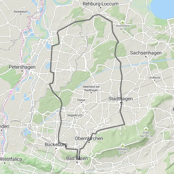 Map miniature of "Bad Eilsen - Loccum" cycling inspiration in Hannover, Germany. Generated by Tarmacs.app cycling route planner