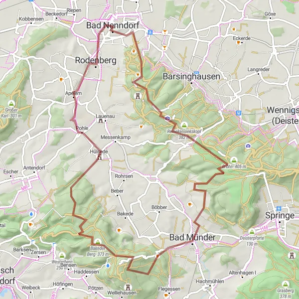 Karten-Miniaturansicht der Radinspiration "Gravel-Tour zu den Bergen" in Hannover, Germany. Erstellt vom Tarmacs.app-Routenplaner für Radtouren
