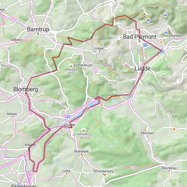 Map miniature of "Gravel Adventure to Blomberg" cycling inspiration in Hannover, Germany. Generated by Tarmacs.app cycling route planner