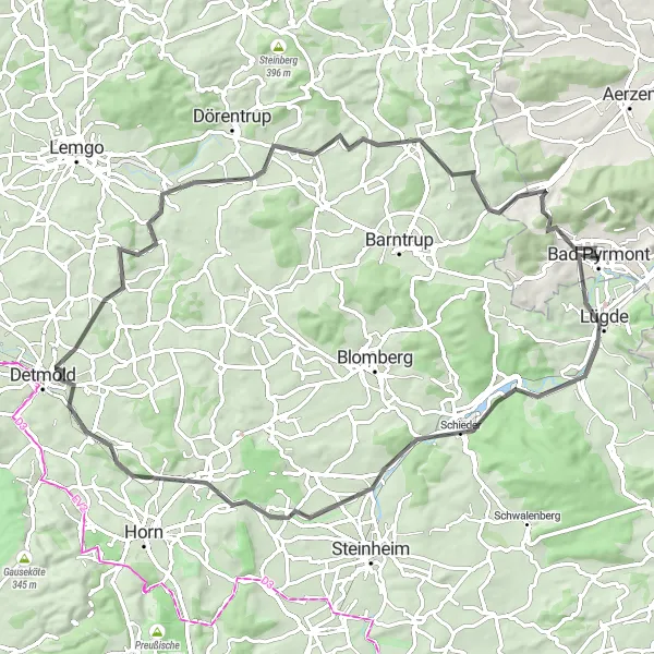 Karten-Miniaturansicht der Radinspiration "Herausfordernde Tour durch das Weserbergland" in Hannover, Germany. Erstellt vom Tarmacs.app-Routenplaner für Radtouren