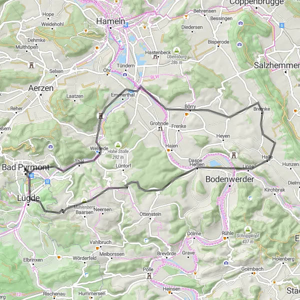 Map miniature of "Historical Wonders and Scenic Beauty (Road Route)" cycling inspiration in Hannover, Germany. Generated by Tarmacs.app cycling route planner