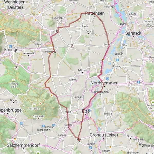 Map miniature of "Gravel Adventure" cycling inspiration in Hannover, Germany. Generated by Tarmacs.app cycling route planner