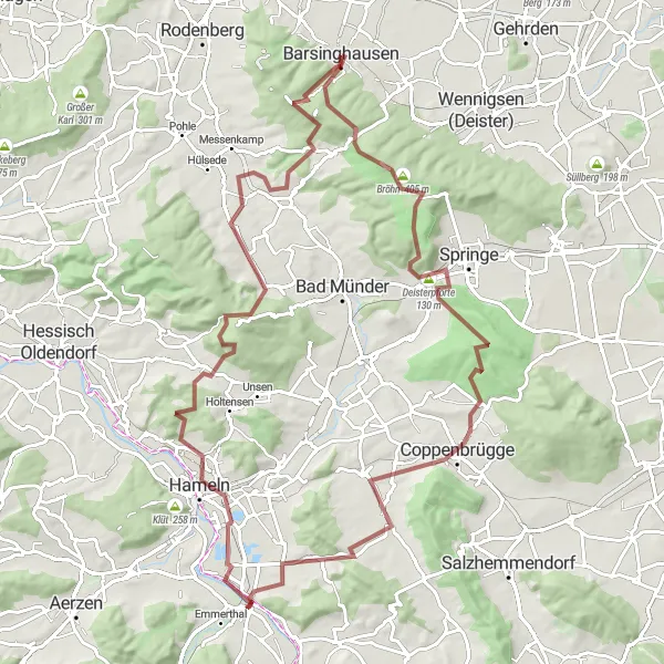 Karten-Miniaturansicht der Radinspiration "Abenteuer im Weserbergland" in Hannover, Germany. Erstellt vom Tarmacs.app-Routenplaner für Radtouren