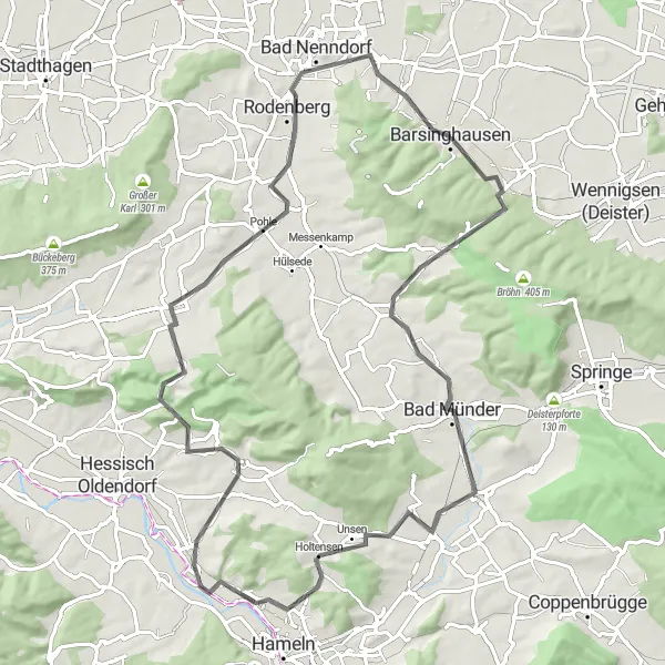 Karten-Miniaturansicht der Radinspiration "Kurvenreiche Straßen und idyllische Dörfer" in Hannover, Germany. Erstellt vom Tarmacs.app-Routenplaner für Radtouren