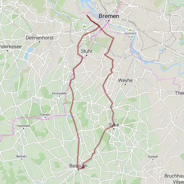 Karten-Miniaturansicht der Radinspiration "Aussichtshügel Heulandsweg und Melchiorshausen" in Hannover, Germany. Erstellt vom Tarmacs.app-Routenplaner für Radtouren