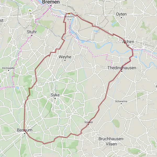 Map miniature of "Vogelbeobachtung Tour" cycling inspiration in Hannover, Germany. Generated by Tarmacs.app cycling route planner