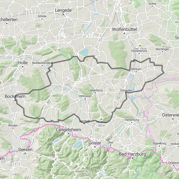 Map miniature of "Herzberg Adventure" cycling inspiration in Hannover, Germany. Generated by Tarmacs.app cycling route planner