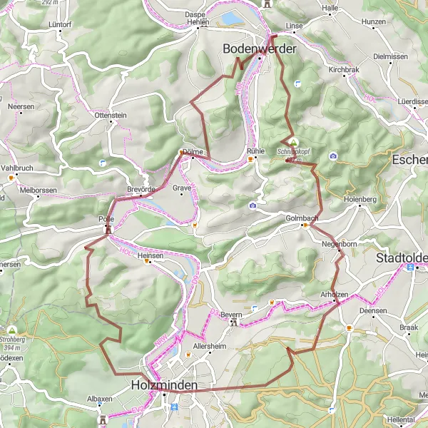 Karten-Miniaturansicht der Radinspiration "Königszinne und Klippe Tour" in Hannover, Germany. Erstellt vom Tarmacs.app-Routenplaner für Radtouren