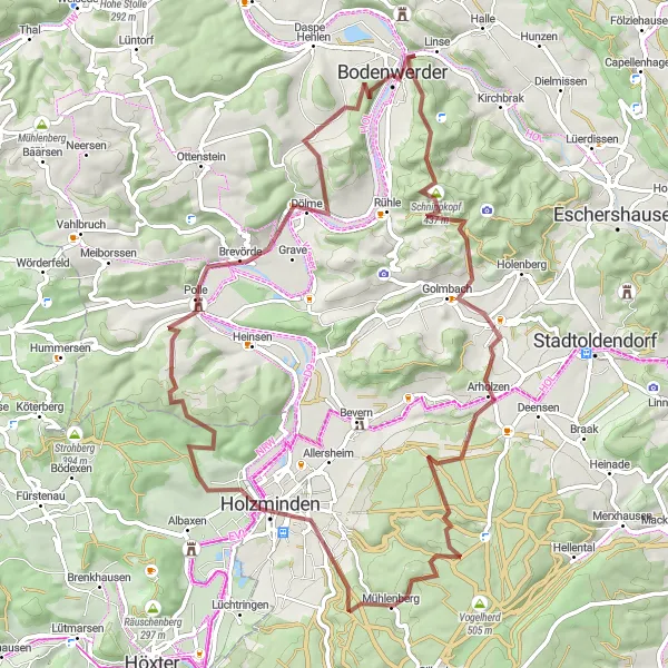 Karten-Miniaturansicht der Radinspiration "Bergfried und Schiffberg Ausflug" in Hannover, Germany. Erstellt vom Tarmacs.app-Routenplaner für Radtouren