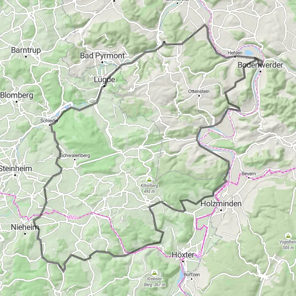 Karten-Miniaturansicht der Radinspiration "Road-Tour mit steilen Anstiegen" in Hannover, Germany. Erstellt vom Tarmacs.app-Routenplaner für Radtouren