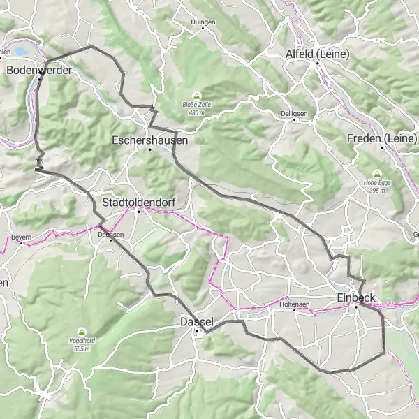 Map miniature of "Nature Explorations" cycling inspiration in Hannover, Germany. Generated by Tarmacs.app cycling route planner