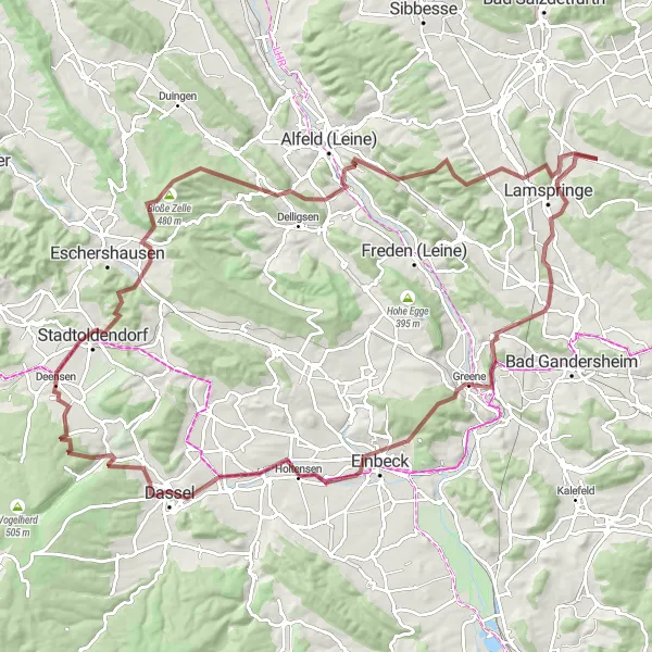 Karten-Miniaturansicht der Radinspiration "Abenteuerliche Gravel-Tour" in Hannover, Germany. Erstellt vom Tarmacs.app-Routenplaner für Radtouren
