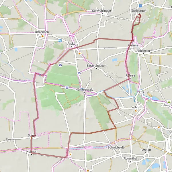 Map miniature of "Haimar Loop" cycling inspiration in Hannover, Germany. Generated by Tarmacs.app cycling route planner