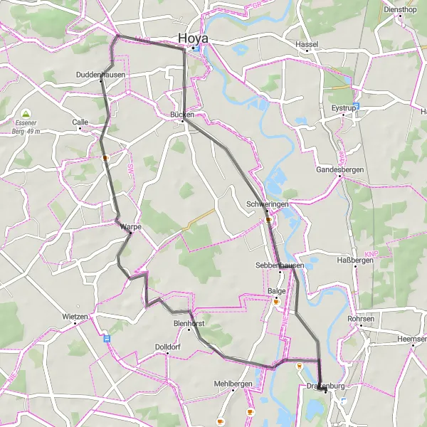 Karten-Miniaturansicht der Radinspiration "Kurze Radtour nach Bücken" in Hannover, Germany. Erstellt vom Tarmacs.app-Routenplaner für Radtouren