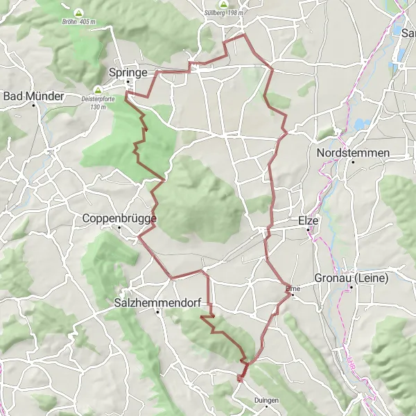 Karten-Miniaturansicht der Radinspiration "Rundtour um Duingen über Kanstein" in Hannover, Germany. Erstellt vom Tarmacs.app-Routenplaner für Radtouren