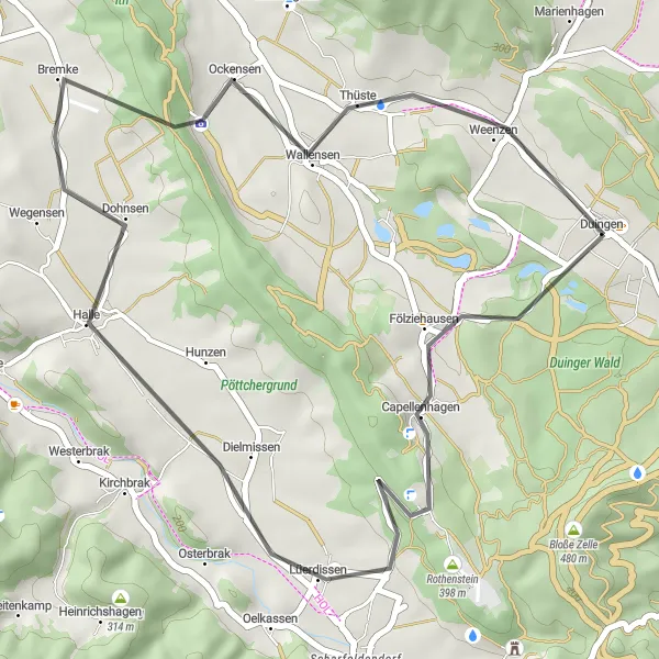 Karten-Miniaturansicht der Radinspiration "Entspannte Straßenradtour durch die Natur des Leinetales" in Hannover, Germany. Erstellt vom Tarmacs.app-Routenplaner für Radtouren